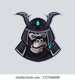 Concepto del logo vectorial del club deportivo Gorila aislado en fondo gris para la impresión de insignias, emblemas y camisetas. Diseño de insignias de mascota de equipo deportivo moderno.