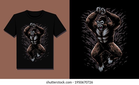 gorilla attack t shirt design