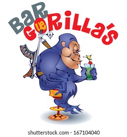 Gorilla in bar