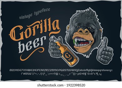 Gorilla beer - gothic typeface