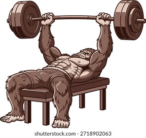 Ilustración de entrenamiento de fuerza de Prensa de banco de gorila