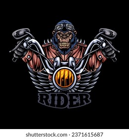 Gorilla Biker with motorbike attributes