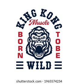 gorilla born to be wild vector graphic design