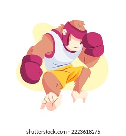 gorilla the boxer animal illustration