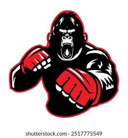 Arquivo de vetor de design de logotipo do Gorilla boxer