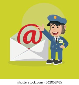 gorilla boy with giant envelope