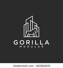 logotipo de construcción de gorilas. icono de gorila