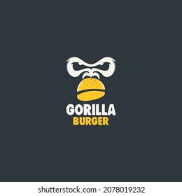 gorilla burger logo mascot illustration