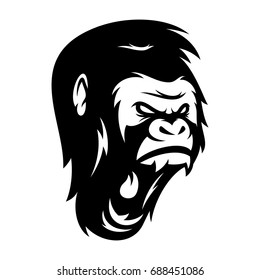 gorilla - bw vector logo / mascot