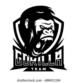 Gorilla - Bw Vector Logo / Mascot