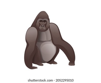 Gorilla cartoon animal design vector illustration on white background