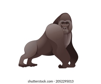 Gorilla cartoon animal design vector illustration on white background