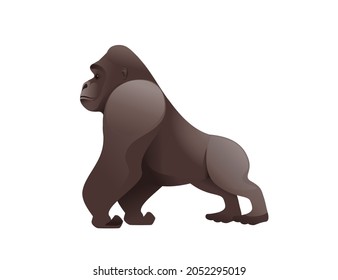 Gorilla cartoon animal design vector illustration on white background