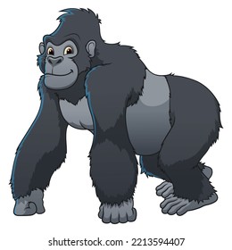 Gorilla Cartoon Animal Illustration Color