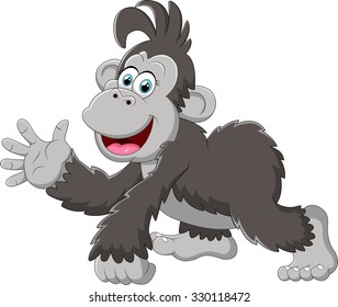 Gorilla cartoon illustration