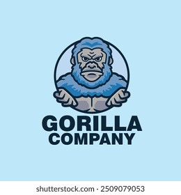 Diseño de logotipo de personaje de mascota de dibujos animados de gorila