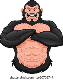 gorilla cartoon on a white background