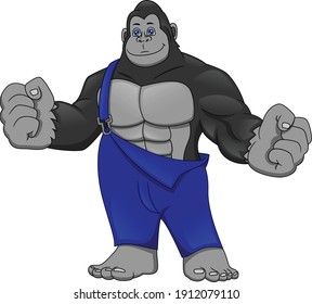 gorilla cartoon on a white background