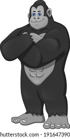 gorilla cartoon on a white background