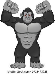 gorilla cartoon on a white background