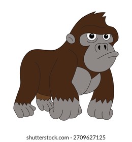 Un gorila de dibujos animados sobre fondo blanco