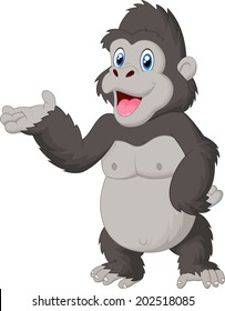 Gorilla Cartoon Presenting