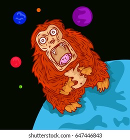 gorilla cartoon vector illustration