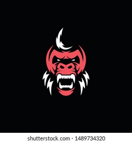 Gorilla Character Mascot Logo Design Vector