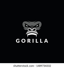 Gorilla Character Mascot Logo Design Vector