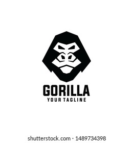 Gorilla Character Mascot Logo Design Vector