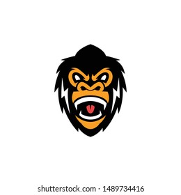 Gorilla Character Mascot Logo Design Vector