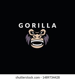 Gorilla Character Mascot Logo Design Vector