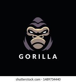 Gorilla Character Mascot Logo Design Vector