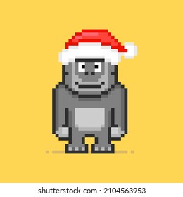 Gorilla character in pixel art