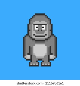 Gorilla character in pixel art style