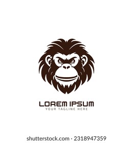gorila, chimpancé o logotipo de cara de mono. Icono de vector