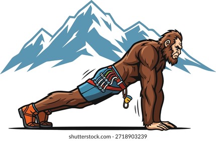 Gorila Escalada Ejercicio Fuerza Aventura Ilustración