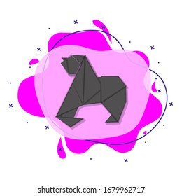 Gorilla colored origami style liquid bacdge icon. Simple color vector of oriqami animals icons for ui and ux, website or mobile application