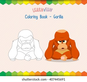 Gorilla coloring book educational game