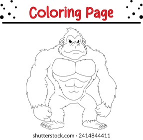 gorilla coloring page for kids