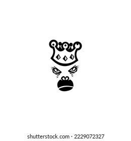 Gorilla with crown Illustration Vector Logo Template. Modern Design. Flat Logo. Gorilla Icon. Vector Illustration