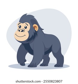 Gorila. Macaco engraçado bonito. Ilustração animal em estilo cartoon.