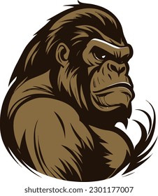 A Gorilla Cute Vector, Animal, Cartoon