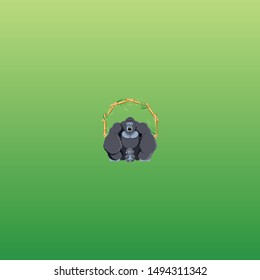 Gorilla in different shapes with colored background