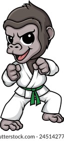 Gorilla doing karate vector illustration