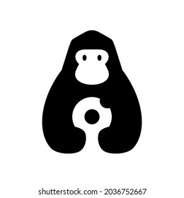 gorila no usa el logotipo de espacio negativo icono vectorial