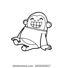 gorilla doodle vector illustration isolated on white background