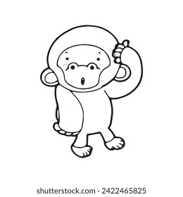ilustración vectorial de garilla doodle aislada en fondo blanco