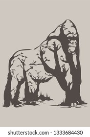 Gorilla ecology abstract art 