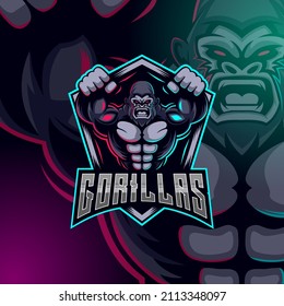 Gorilla E-Sport logo design template